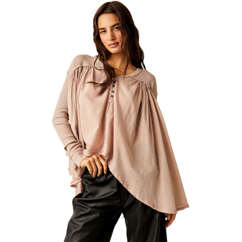 Free People Blush Pink Draped Tunic Top